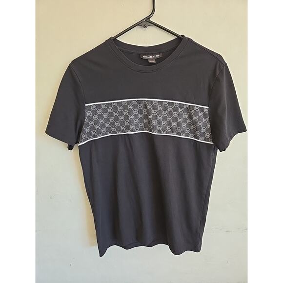 Michael Kors Mens Cotton Blend MK Logo Crew Neck T Shirt Black Small - Picture 1 of 7